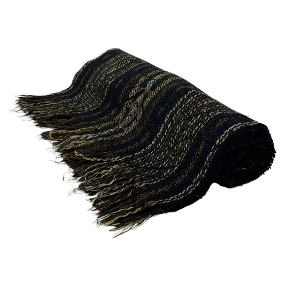 Cartier Handbags - Cartier - Navy Dark Brown Multi Silk Wool ScarF